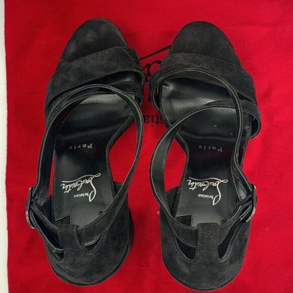 CHRISTIAN LOUBOUTIN Movida Jane 130 black suede sandals - Picture 5 of 13